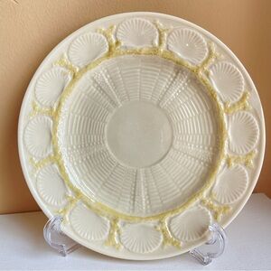 Belleek Pottery Ireland New Shell salad plate iridescent yellow highlights 8.25